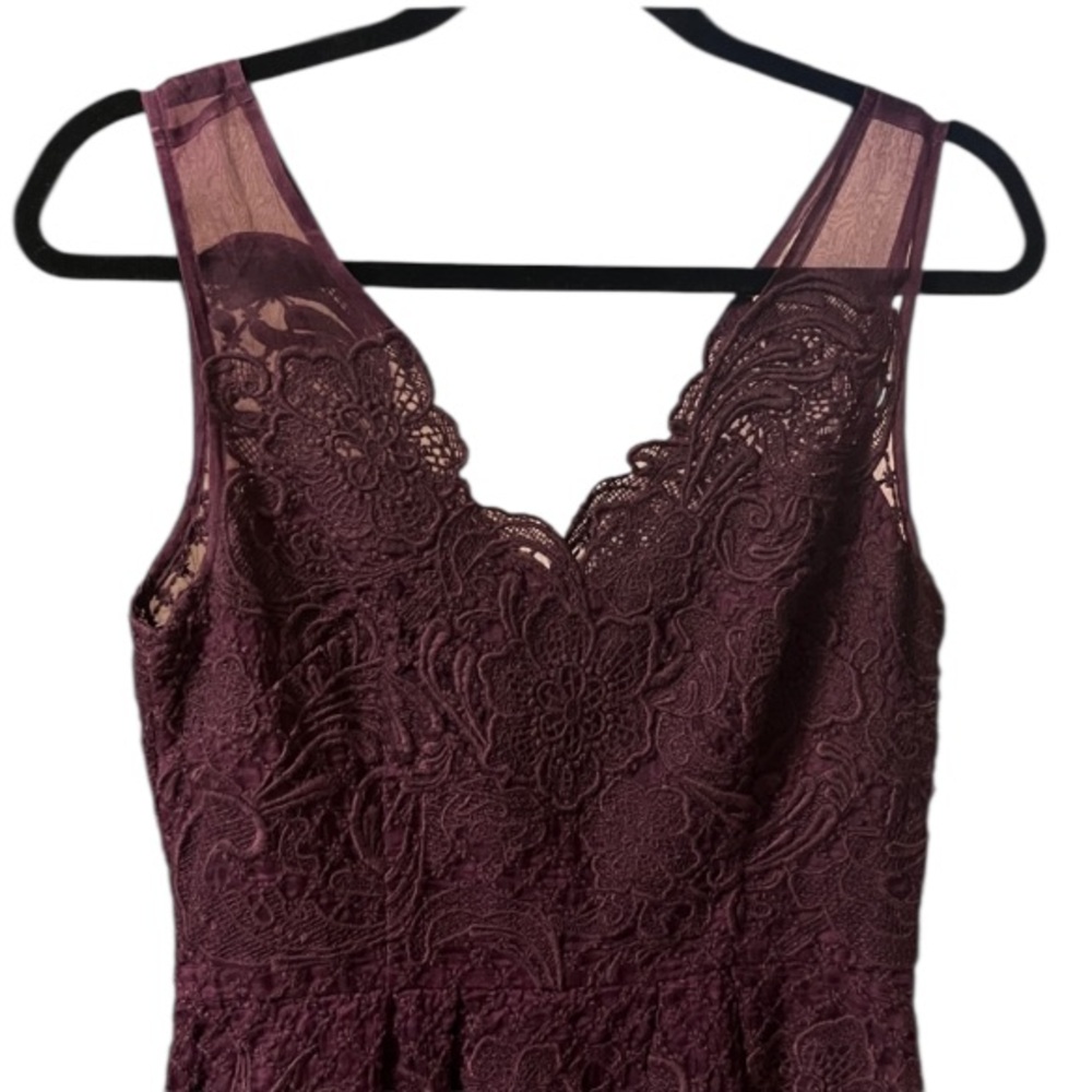 Yoana Baraschi Purple Egg Plant Embroidered Silk Sleeveless Cocktail Dress 4